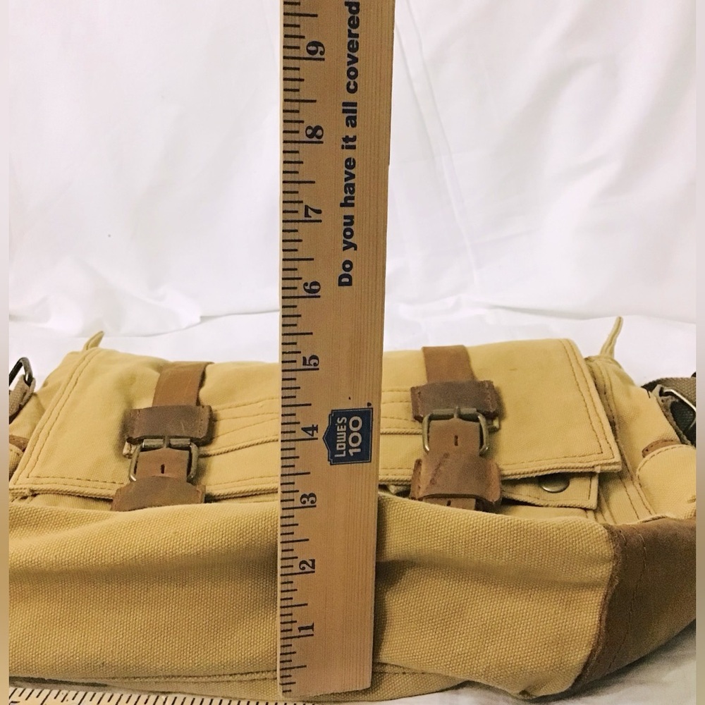 Vintage Augur Strauss & Co. Crossbody Messenger Style Canvas and Leather Bag - Picture 11 of 16